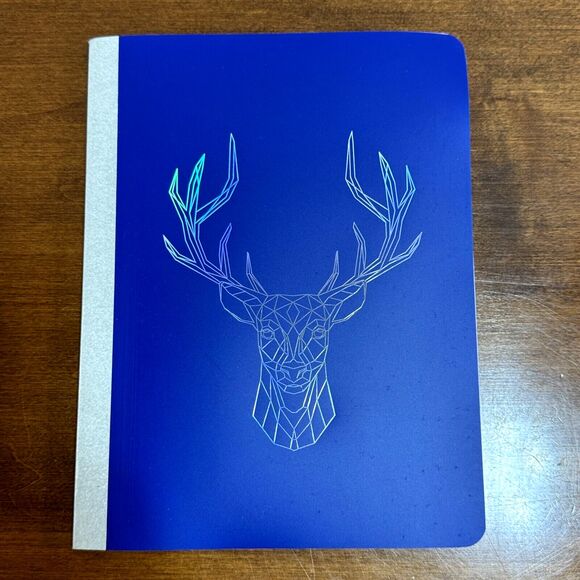 Blue Deer Composition Notebook 80 Sheets 9.75x7.5 School College Ruled Poly - Picture 2 of 3